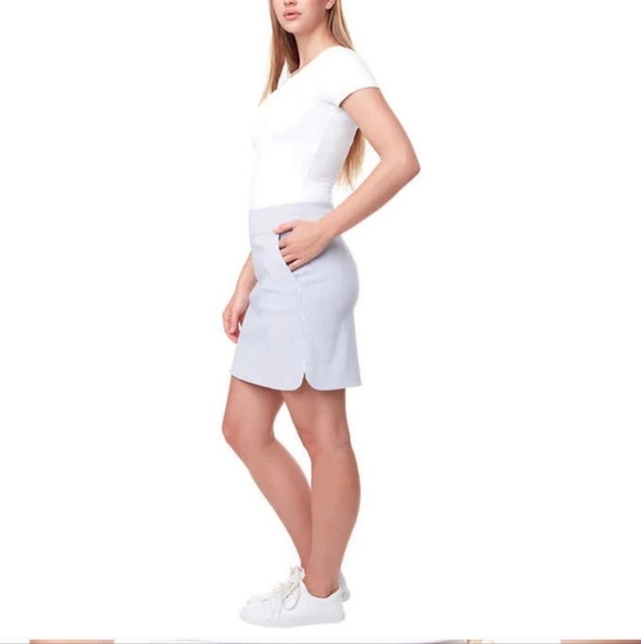 ❤️ S.C.& Co Pull On Skort Blue White Striped Stretch Skirt Women's Various Sizes - Picture 2 of 14